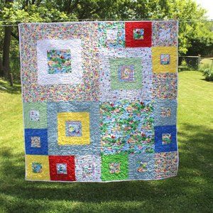 Vintage Handmade Patchwork Quilt Cotton Beach Ocean Seaside Theme